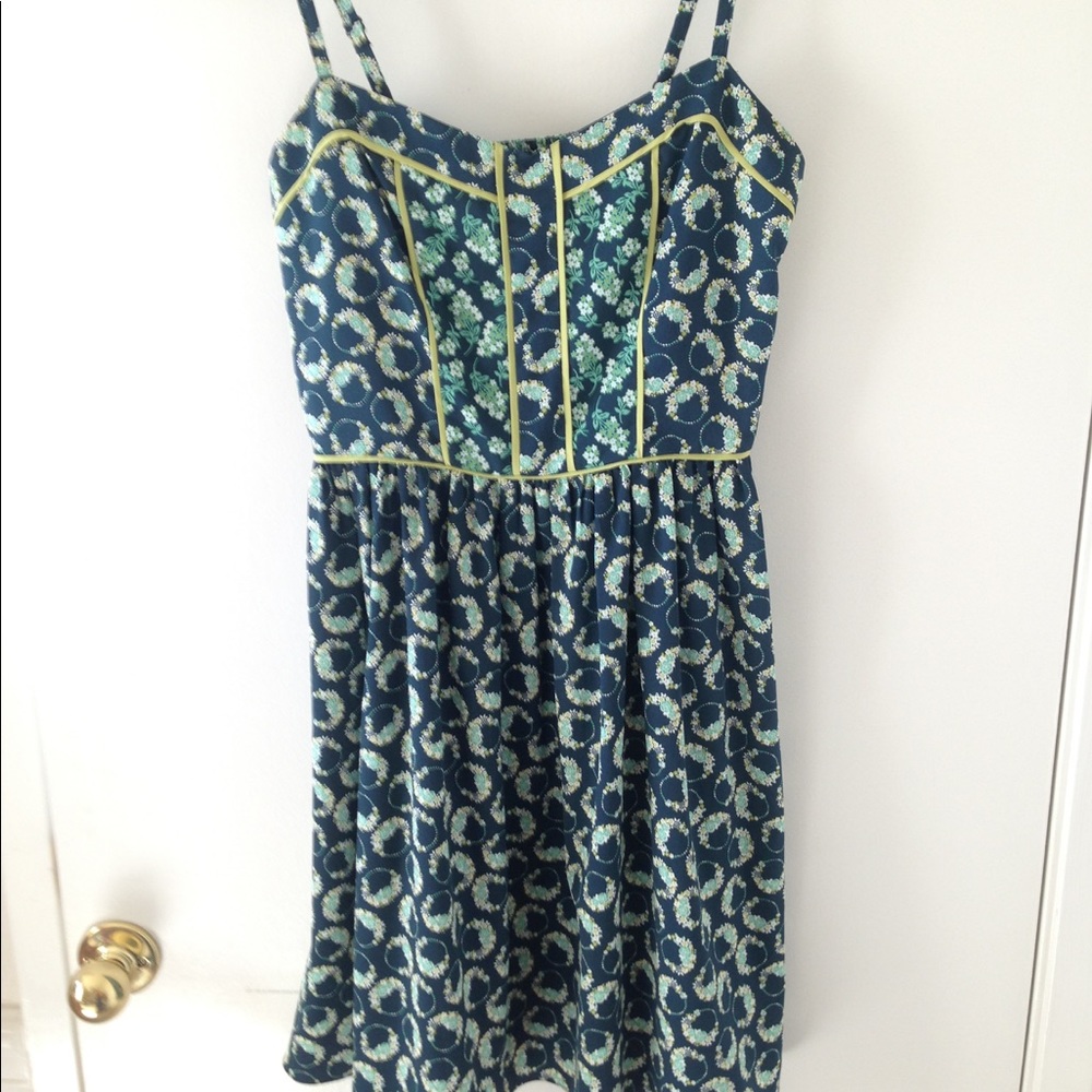 Lauren Conrad Navy Floral Skater Dress Sz 4